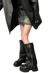 Thumbnail for Women's Fashion Belt Buckle Knee High Boots Ladies Elegant Platform Long Pipe Booties Casual Women's Knee High Booties, Drestiny, women's buckle knee high boots, black buckle knee high boots women, heeled buckle knee high boots women, women's knee high boots with buckle uk, best buckle knee high boots women, trendy buckle knee high boots women, affordable buckle knee high boots women uk, Boots, Heels, Black, Brown, 5, 6, 6.5, 7.5, 8.5, 9, United States, Australia,New Zealand, United Kingdom,shopdrestiny.com