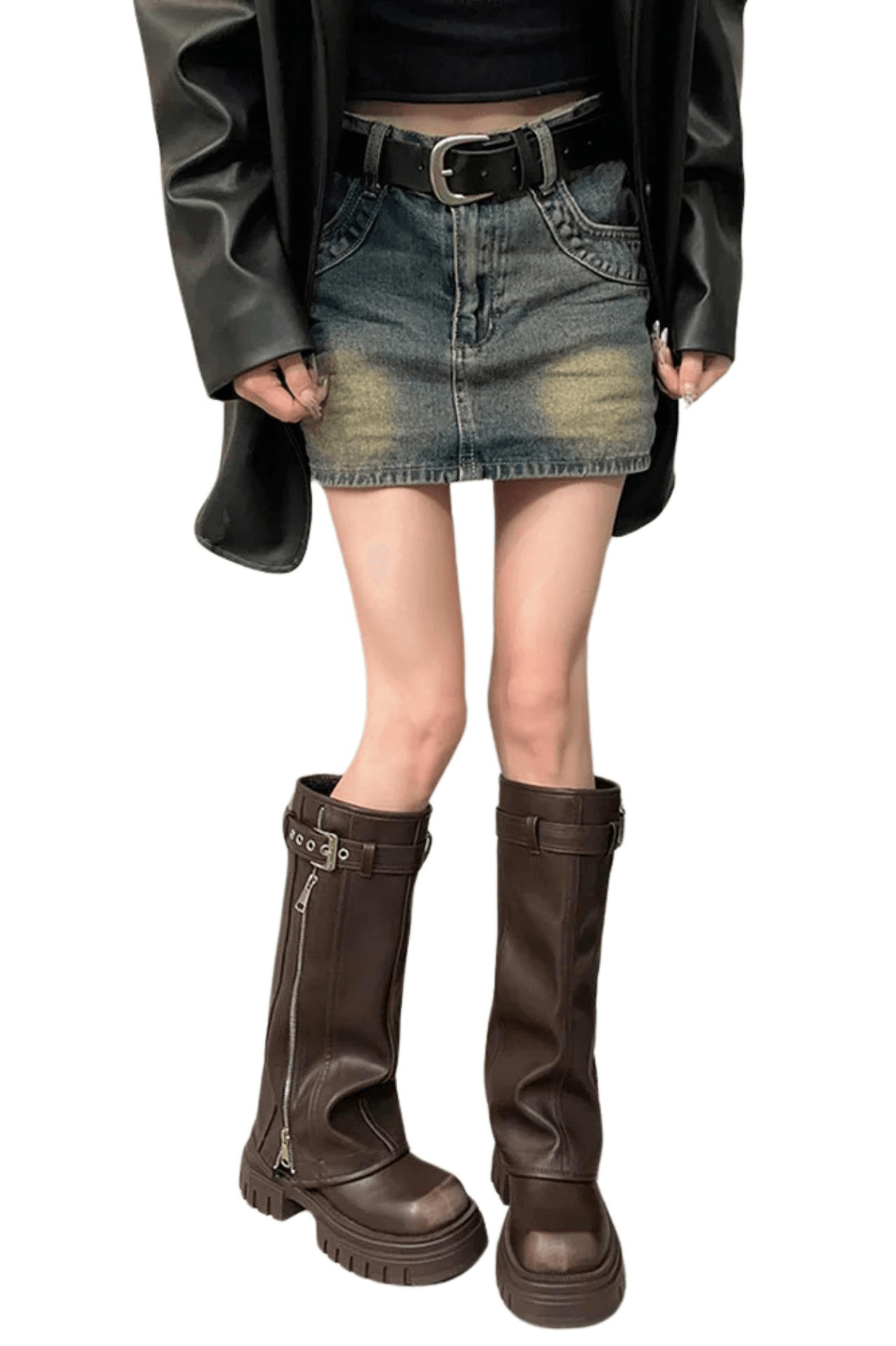 Women's Fashion Belt Buckle Knee High Boots Ladies Elegant Platform Long Pipe Booties Casual Women's Knee High Booties, Drestiny, women's buckle knee high boots, black buckle knee high boots women, heeled buckle knee high boots women, women's knee high boots with buckle uk, best buckle knee high boots women, trendy buckle knee high boots women, affordable buckle knee high boots women uk, Boots, Heels, Black, Brown, 5, 6, 6.5, 7.5, 8.5, 9, United States, Australia,New Zealand, United Kingdom,shopdrestiny.com