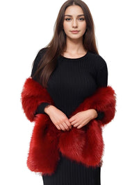 Thumbnail for Women's Faux Fur Shawl Long Scarf Neck Warmer Women Furry Shawl Wedding Bridal Jacket Formal Evening Party Shrug Accessories, Drestiny, Scarves, Shawls, One Size, United States, Canada, Australia, New Zealand, United Kingdom, Faux Fur Shawl, Faux Fur Wrap, Luxury Faux Fur Shawl, Wedding Guest Faux Fur Shawl, Black Faux Fur Shawl, Brown, Khaki, Black, White, Wine Red, Grey, Camel, Blue Fox, White Coffee Tip, Dark Blue, shopdrestiny.com