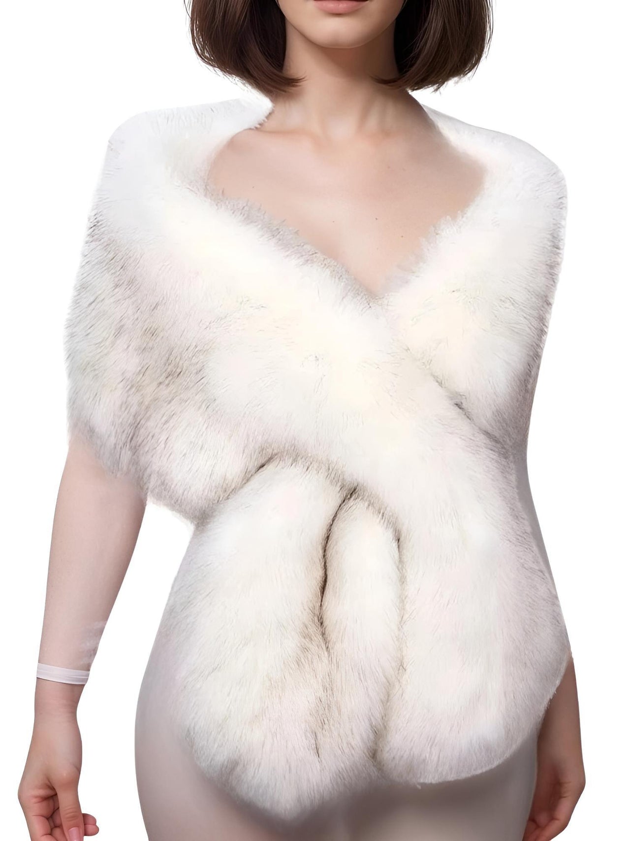 Women's Faux Fur Shawl Long Scarf Neck Warmer Women Furry Shawl Wedding Bridal Jacket Formal Evening Party Shrug Accessories, Drestiny, Scarves, Shawls, One Size, United States, Canada, Australia, New Zealand, United Kingdom, Faux Fur Shawl, Faux Fur Wrap, Luxury Faux Fur Shawl, Wedding Guest Faux Fur Shawl, Black Faux Fur Shawl, Brown, Khaki, Black, White, Wine Red, Grey, Camel, Blue Fox, White Coffee Tip, Dark Blue, shopdrestiny.com