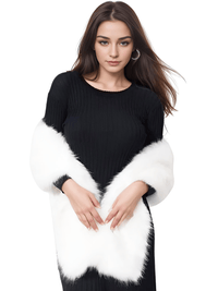 Thumbnail for Women's Faux Fur Shawl Long Scarf Neck Warmer Women Furry Shawl Wedding Bridal Jacket Formal Evening Party Shrug Accessories, Drestiny, Scarves, Shawls, One Size, United States, Canada, Australia, New Zealand, United Kingdom, Faux Fur Shawl, Faux Fur Wrap, Luxury Faux Fur Shawl, Wedding Guest Faux Fur Shawl, Black Faux Fur Shawl, Brown, Khaki, Black, White, Wine Red, Grey, Camel, Blue Fox, White Coffee Tip, Dark Blue, shopdrestiny.com