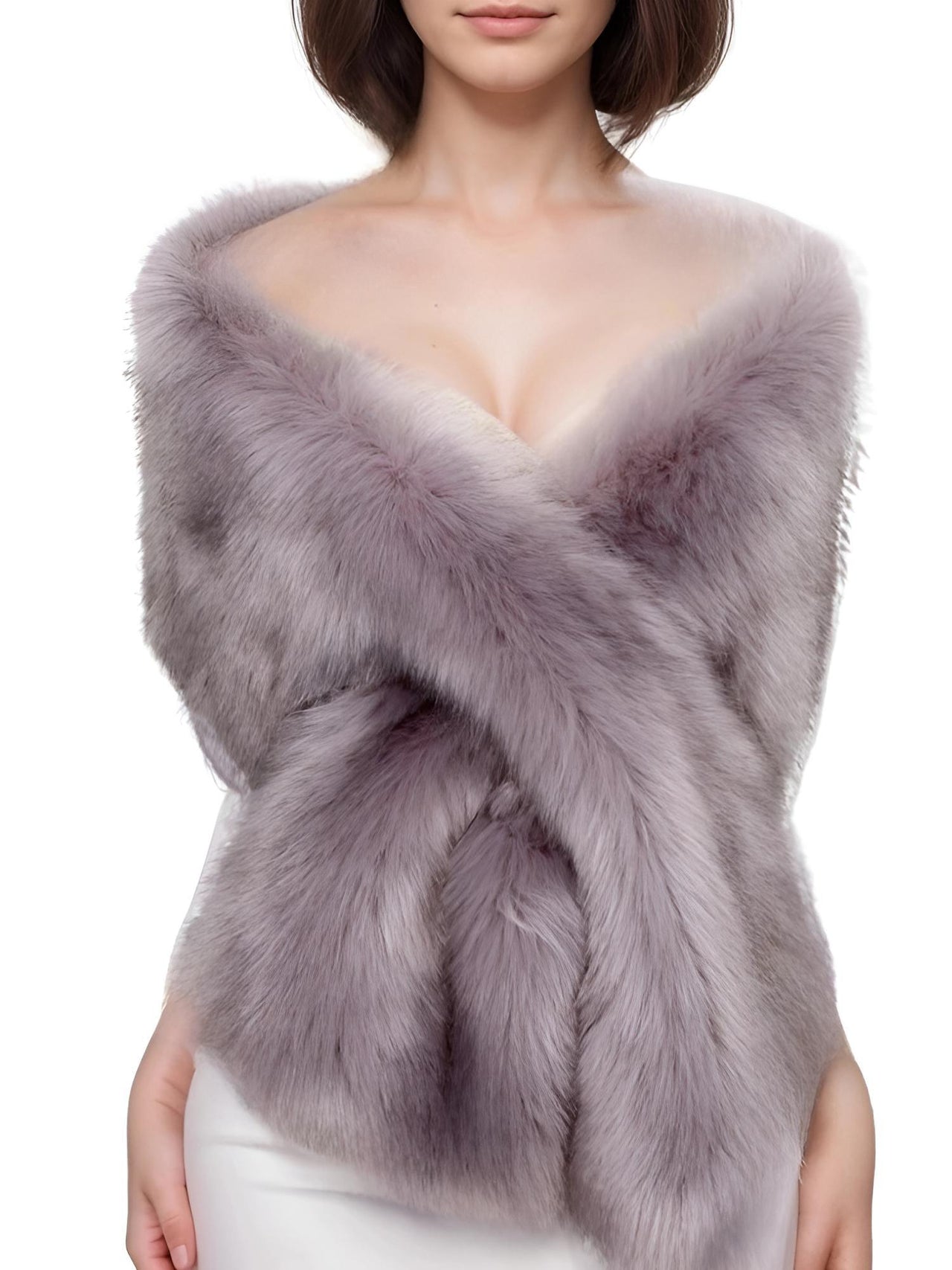 Women's Faux Fur Shawl Long Scarf Neck Warmer Women Furry Shawl Wedding Bridal Jacket Formal Evening Party Shrug Accessories, Drestiny, Scarves, Shawls, One Size, United States, Canada, Australia, New Zealand, United Kingdom, Faux Fur Shawl, Faux Fur Wrap, Luxury Faux Fur Shawl, Wedding Guest Faux Fur Shawl, Black Faux Fur Shawl, Brown, Khaki, Black, White, Wine Red, Grey, Camel, Blue Fox, White Coffee Tip, Dark Blue, shopdrestiny.com