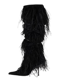Thumbnail for Women's Feather High Heel Boots -, Boots , Drestiny , 10, 10.5, 12, 13, 4.5, 5, 6, 6.5, 7.5, 8.5, 9, 9.5, Australia, Black, Blue, Boots, Heels, High Heels, New Zealand, United Kingdom, United States, White , Drestiny , www.shopdrestiny.com