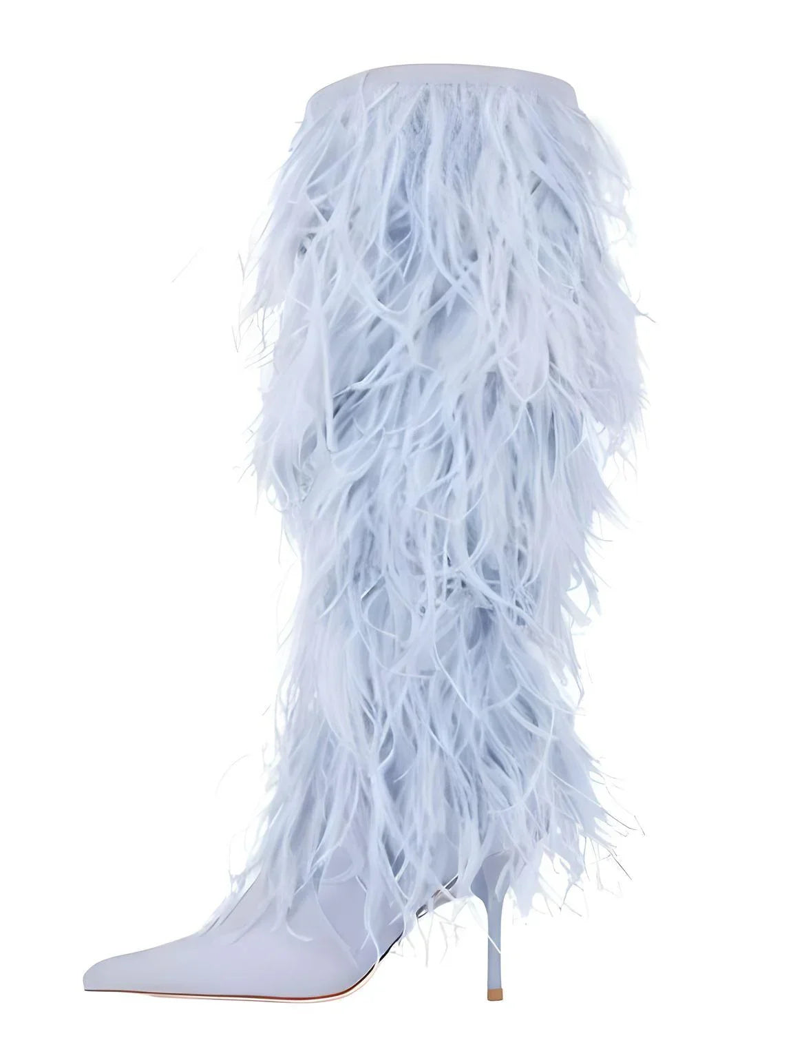 Women's Feather High Heel Boots -, Boots , Drestiny , 10, 10.5, 12, 13, 4.5, 5, 6, 6.5, 7.5, 8.5, 9, 9.5, Australia, Black, Blue, Boots, Heels, High Heels, New Zealand, United Kingdom, United States, White , Drestiny , www.shopdrestiny.com