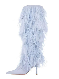 Thumbnail for Women's Feather High Heel Boots -, Boots , Drestiny , 10, 10.5, 12, 13, 4.5, 5, 6, 6.5, 7.5, 8.5, 9, 9.5, Australia, Black, Blue, Boots, Heels, High Heels, New Zealand, United Kingdom, United States, White , Drestiny , www.shopdrestiny.com