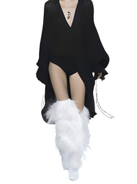 Thumbnail for Women's Feather High Heel Boots -, Boots , Drestiny , 10, 10.5, 12, 13, 4.5, 5, 6, 6.5, 7.5, 8.5, 9, 9.5, Australia, Black, Blue, Boots, Heels, High Heels, New Zealand, United Kingdom, United States, White , Drestiny , www.shopdrestiny.com