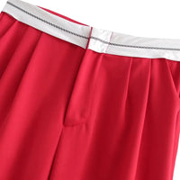 Thumbnail for Women's Flip Waist Pants Casual High Waist Female Trousers, Drestiny, Casual Pants, Trousers, XS, S, M, L, United States, USA, Canada, Australia, New Zealand, United Kingdom, UK, Red, Reddish Brown, Brown, Green, Light Blue, Golden, Lavender, Black, Grey, Beige, Khaki, Foldover waist pants, flip waist pants, Y2K pants, shopdrestiny.com