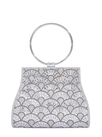 Thumbnail for Silver handbag with intricate pattern on a white background