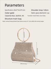 Thumbnail for Women's Glass Diamond Handbag Evening Bags Clutch Purse Lady Clutches Evening Bag, Drestiny, Clutches, Handbags, Purses, Gold, United States, USA, Canada, Australia, New Zealand, United Kingdom, UK, Glass diamond handbag, diamond glass clutch, crystal evening bag, crystal clutch bag, rhinestone clutch, rhinestone handbag, sparkly handbag, sparkly clutch, bridal clutch, wedding handbag, shopdrestiny.com
