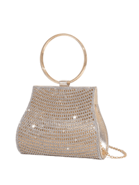 Thumbnail for Gold handbag with rhinestone embellishments on a white background
