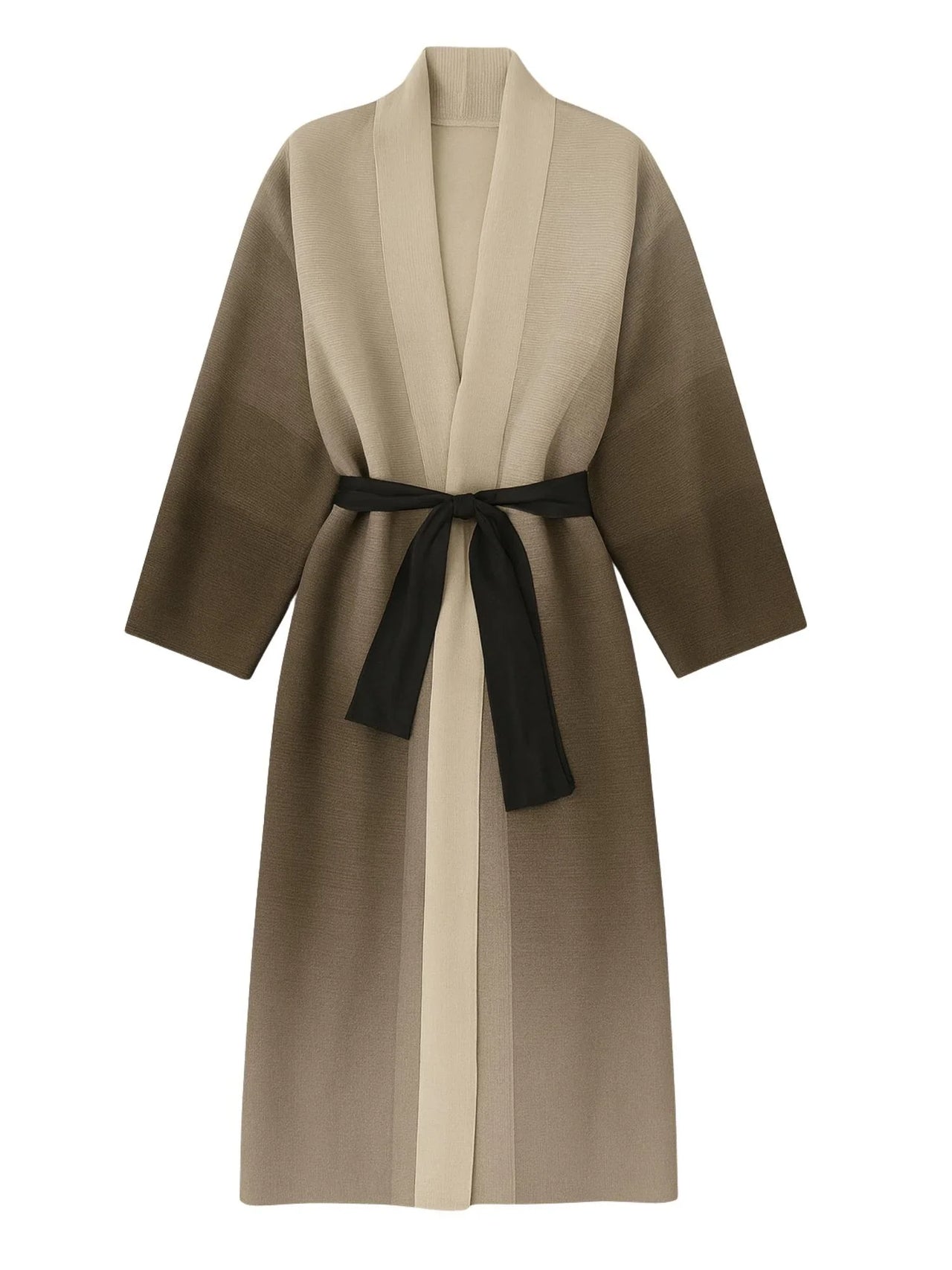 Two-tone jacket with a black belt on a white background