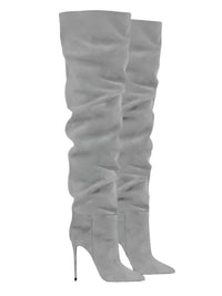Thumbnail for Women's Suede Stiletto Boots Over The Knee Pointed Toe Sexy High Heels Long Boots Solid Color Women's Winter Designer Shoes, Drestiny, Boots, Thigh Highs, Over The Knee Boots, Stilettos, Heels, High Heels, FR, United States, Canada, Australia, New Zealand, United Kingdom, Brown, Green, Khaki, Purple, Grey, Blue, Black, shopdrestiny.com