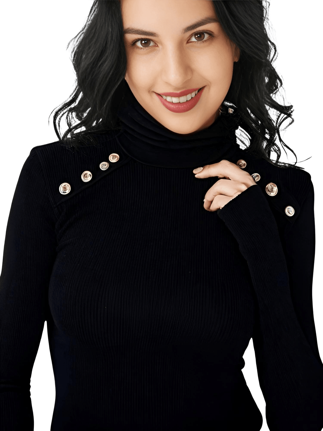 Women's High-End Turtleneck With Gold Buttons - In 7 Colors! -, Turtleneck Sweater , Drestiny , Australia, Black, Blue, Canada, Casual Shirts, Dark Olive Green, Deep Pink, Dress Shirts, FR, L, M, New Zealand, Pink, Pullovers, Red, S, Turtlenecks, United Kingdom, United States, White, XL , Drestiny , www.shopdrestiny.com