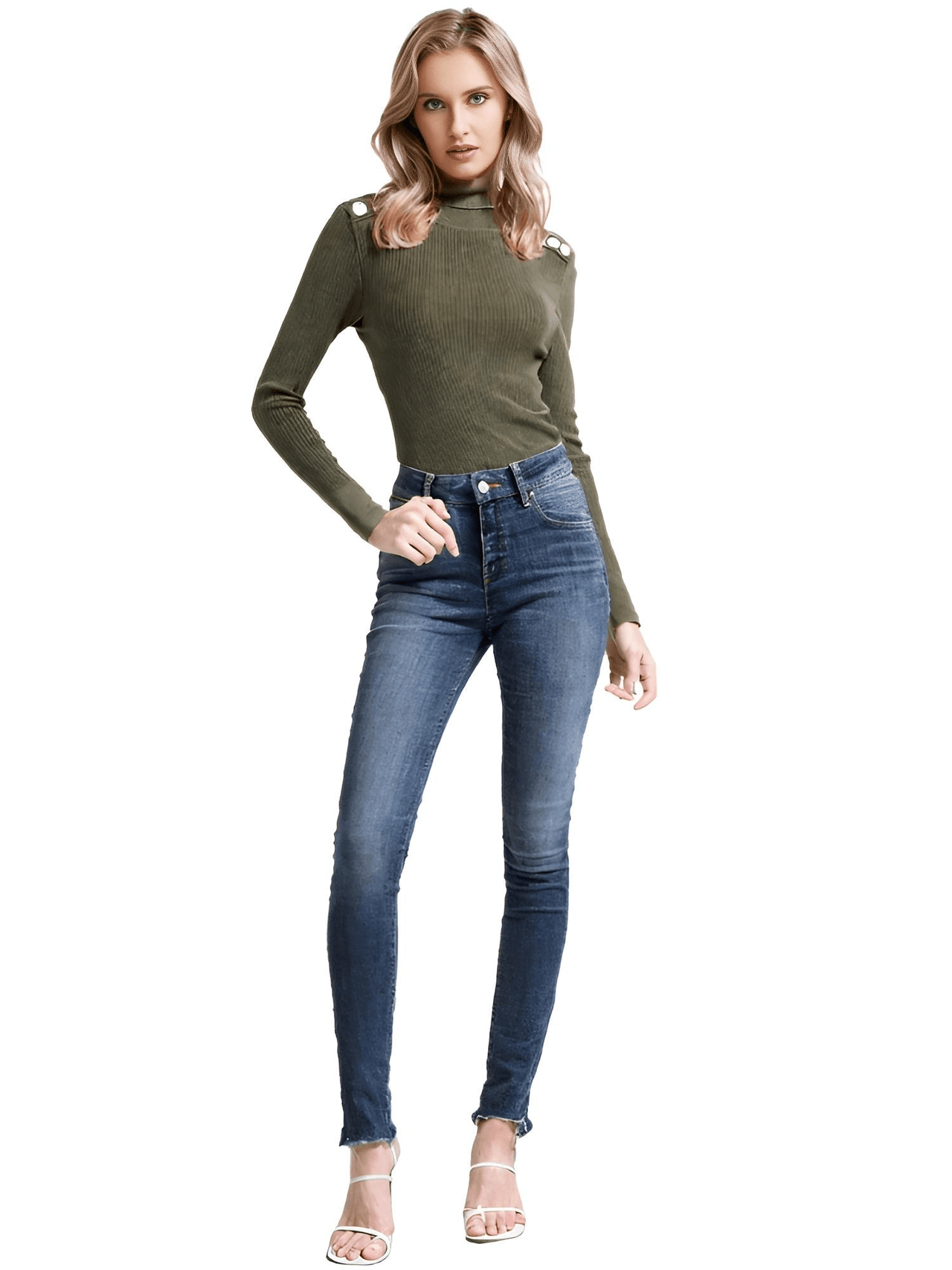 Women's High-End Turtleneck With Gold Buttons - In 7 Colors! -, Turtleneck Sweater , Drestiny , Australia, Black, Blue, Canada, Casual Shirts, Dark Olive Green, Deep Pink, Dress Shirts, FR, L, M, New Zealand, Pink, Pullovers, Red, S, Turtlenecks, United Kingdom, United States, White, XL , Drestiny , www.shopdrestiny.com