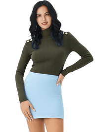 Thumbnail for Women's High-End Turtleneck With Gold Buttons - In 7 Colors! -, Turtleneck Sweater , Drestiny , Australia, Black, Blue, Canada, Casual Shirts, Dark Olive Green, Deep Pink, Dress Shirts, FR, L, M, New Zealand, Pink, Pullovers, Red, S, Turtlenecks, United Kingdom, United States, White, XL , Drestiny , www.shopdrestiny.com