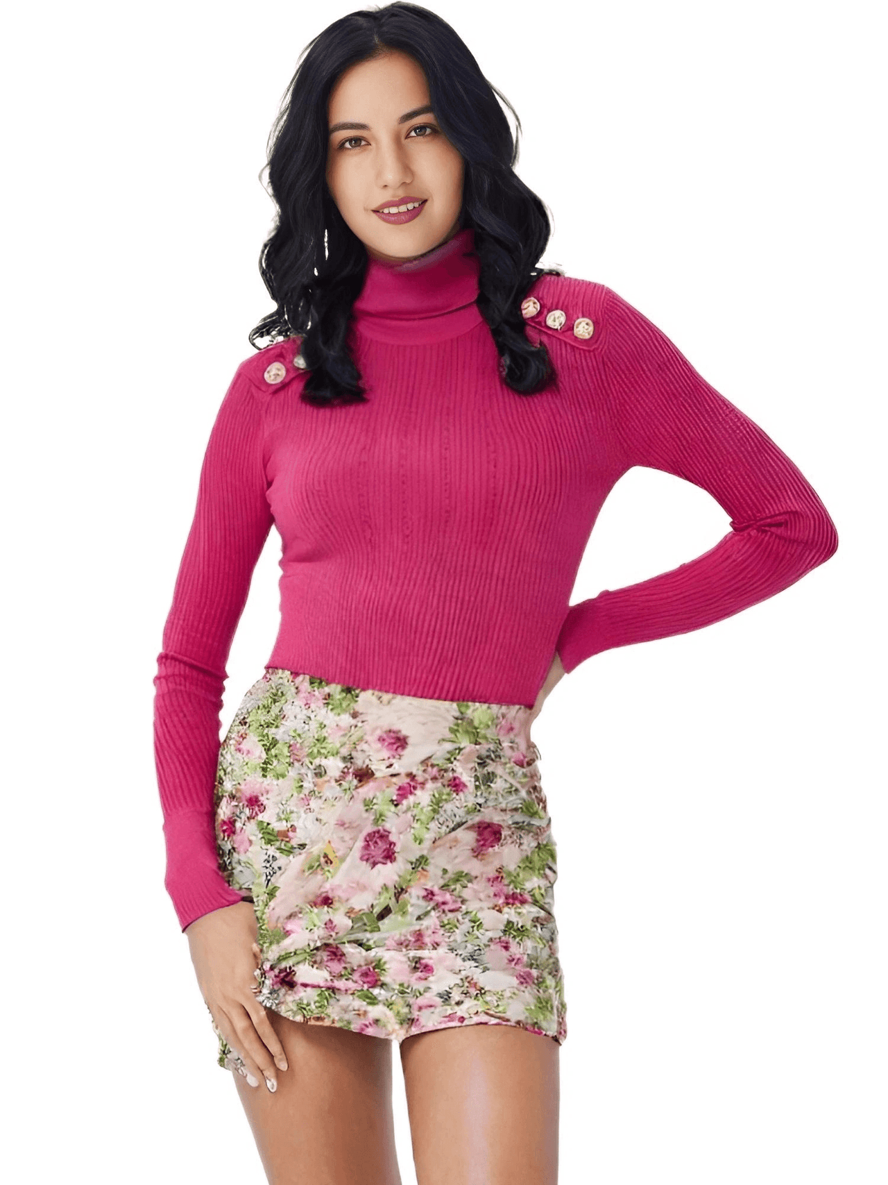 Women's High-End Turtleneck With Gold Buttons - In 8 Colors! -, Turtleneck Sweater , Drestiny , Australia, Black, Blue, Brown, Canada, Casual Shirts, Dark Olive Green, Deep Pink, Dress Shirts, FR, L, M, New Zealand, Pink, Pullovers, Red, S, Turtlenecks, United Kingdom, United States, White, XL , Drestiny , www.shopdrestiny.com