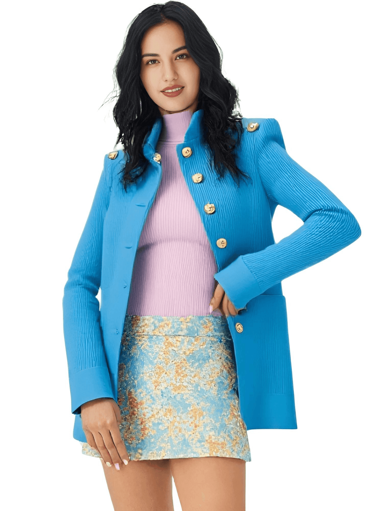 Women's High-End Turtleneck With Gold Buttons - In 8 Colors! -, Turtleneck Sweater , Drestiny , Australia, Black, Blue, Brown, Canada, Casual Shirts, Dark Olive Green, Deep Pink, Dress Shirts, FR, L, M, New Zealand, Pink, Pullovers, Red, S, Turtlenecks, United Kingdom, United States, White, XL , Drestiny , www.shopdrestiny.com