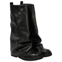 Thumbnail for Women's High-Fashion Slouch Boots Real Leather Chunky Sole Boots For Women, Drestiny, Knee Highs, Ankle Boots, Dark Brown, Brown, Black, Off White, 5, 6, 7, 8, 9, 10, 11, 12, United States, USA, Canada, Australia, New Zealand, United Kingdom, UK, Slouch boots women's, knee high slouch boots, Suede slouch boots, Women's slouch boots, black slouch boots, Slouchy knee high boots, shopdrestiny.com