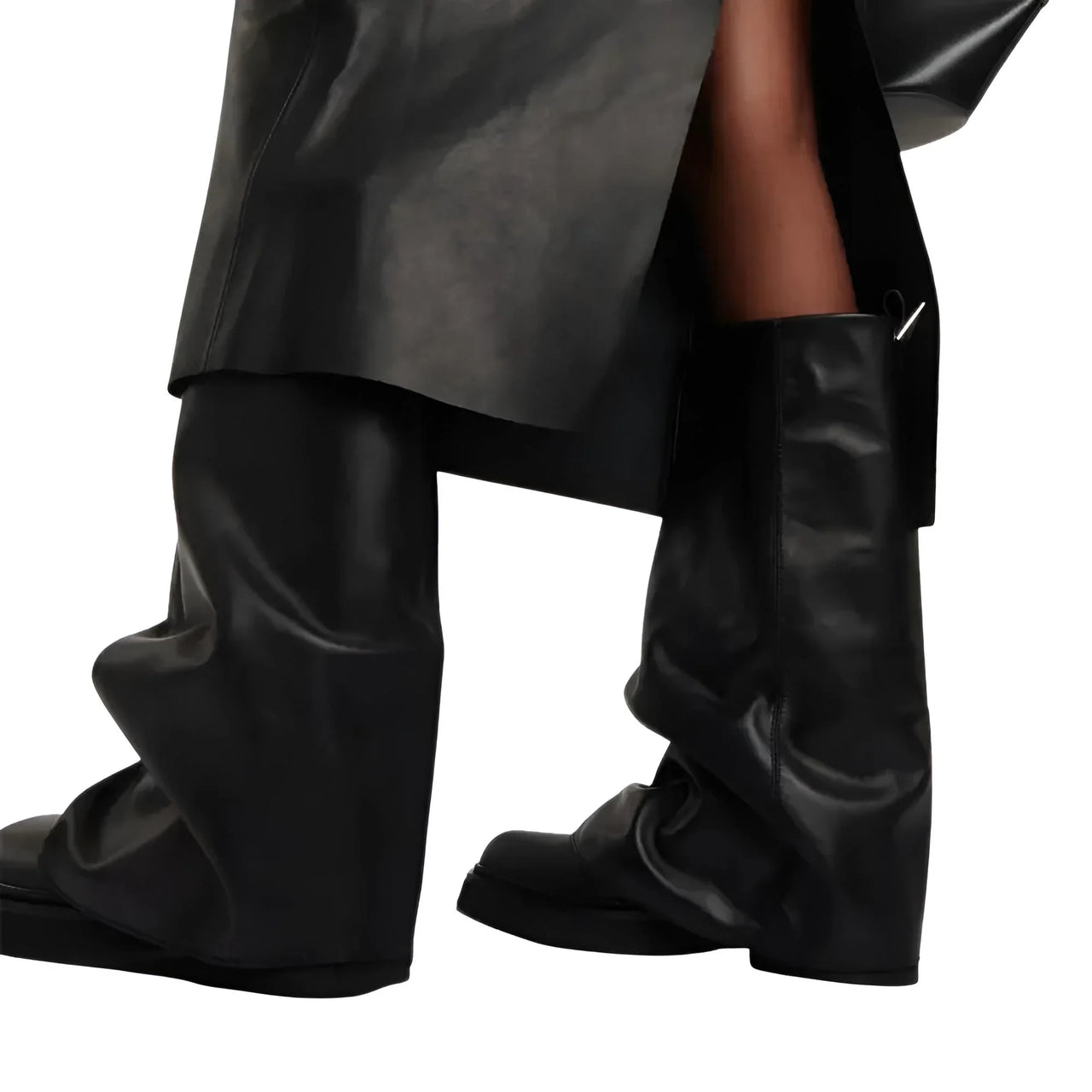 Women's High-Fashion Slouch Boots Real Leather Chunky Sole Boots For Women, Drestiny, Knee Highs, Ankle Boots, Dark Brown, Brown, Black, Off White, 5, 6, 7, 8, 9, 10, 11, 12, United States, USA, Canada, Australia, New Zealand, United Kingdom, UK, Slouch boots women's, knee high slouch boots, Suede slouch boots, Women's slouch boots, black slouch boots, Slouchy knee high boots, shopdrestiny.com