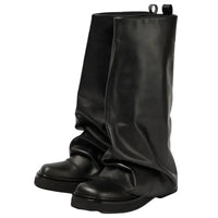 Thumbnail for Women's High-Fashion Slouch Boots Real Leather Chunky Sole Boots For Women, Drestiny, Knee Highs, Ankle Boots, Dark Brown, Brown, Black, Off White, 5, 6, 7, 8, 9, 10, 11, 12, United States, USA, Canada, Australia, New Zealand, United Kingdom, UK, Slouch boots women's, knee high slouch boots, Suede slouch boots, Women's slouch boots, black slouch boots, Slouchy knee high boots, shopdrestiny.com