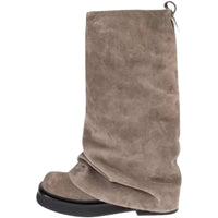 Thumbnail for Women's High-Fashion Slouch Boots Real Leather Chunky Sole Boots For Women, Drestiny, Knee Highs, Ankle Boots, Dark Brown, Brown, Black, Off White, 5, 6, 7, 8, 9, 10, 11, 12, United States, USA, Canada, Australia, New Zealand, United Kingdom, UK, Slouch boots women's, knee high slouch boots, Suede slouch boots, Women's slouch boots, brown slouch boots, Slouchy knee high boots, shopdrestiny.com