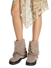 Thumbnail for Women's High-Fashion Slouch Boots Real Leather Chunky Sole Boots For Women, Drestiny, Knee Highs, Ankle Boots, Dark Brown, Brown, Black, Off White, 5, 6, 7, 8, 9, 10, 11, 12, United States, USA, Canada, Australia, New Zealand, United Kingdom, UK, Slouch boots women's, knee high slouch boots, Suede slouch boots, Women's slouch boots, brown slouch ankle boots, Slouchy knee high boots, shopdrestiny.com