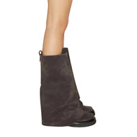 Thumbnail for Women's High-Fashion Slouch Boots Real Leather Chunky Sole Boots For Women, Drestiny, Knee Highs, Ankle Boots, Dark Brown, Brown, Black, Off White, 5, 6, 7, 8, 9, 10, 11, 12, United States, USA, Canada, Australia, New Zealand, United Kingdom, UK, Slouch boots women's, knee high slouch boots, Suede slouch boots, Women's slouch boots, brown slouch boots, Slouchy knee high boots, shopdrestiny.com