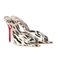 Thumbnail for Leopard print high-heeled red sole shoes on a white background