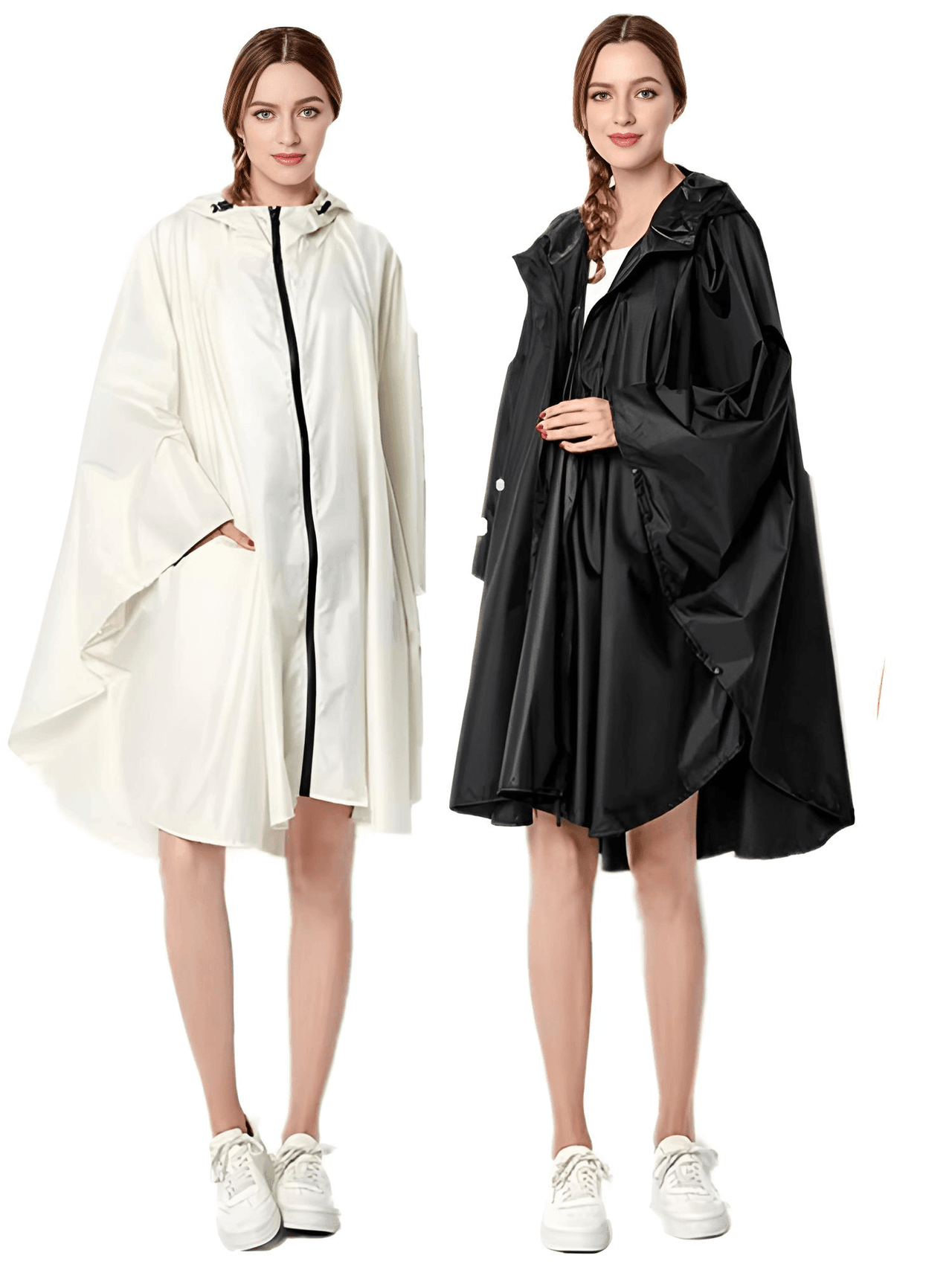 Women's Hooded Raincoat Waterproof Poncho -, Coats & Jackets , Drestiny , Australia, Beige, Black, Blue, Dark Blue, FR, Green, Light Brown, Navy, New Zealand, Off White, Pale Green, Pink, Ponchos, Raincoats, Deep Pink, Tan, United Kingdom, United States, White, Yellow , Drestiny , www.shopdrestiny.com