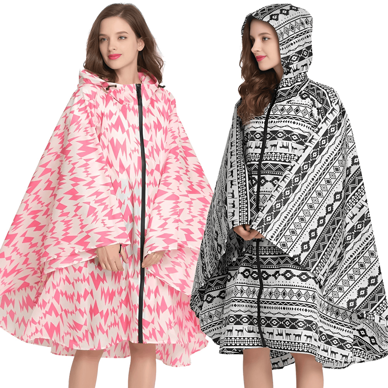 Women's Hooded Raincoat Waterproof Poncho -, Coats & Jackets , Drestiny , Australia, Beige, Black, Blue, Dark Blue, FR, Green, Light Brown, Navy, New Zealand, Off White, Pale Green, Pink, Ponchos, Raincoats, Deep Pink, Tan, United Kingdom, United States, White, Yellow , Drestiny , www.shopdrestiny.com