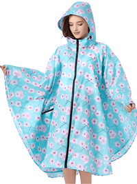 Thumbnail for Women's Hooded Raincoat Waterproof Poncho -, Coats & Jackets , Drestiny , Australia, Beige, Black, Blue, Dark Blue, FR, Green, Light Brown, Navy, New Zealand, Off White, Pale Green, Pink, Ponchos, Raincoats, Deep Pink, Tan, United Kingdom, United States, White, Yellow , Drestiny , www.shopdrestiny.com