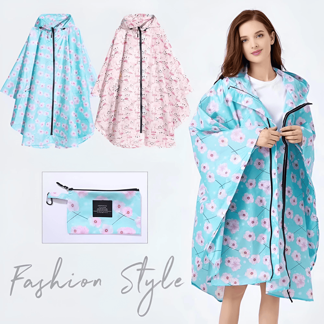 Women's Hooded Raincoat Waterproof Poncho -, Coats & Jackets , Drestiny , Australia, Beige, Black, Blue, Dark Blue, FR, Green, Light Brown, Navy, New Zealand, Off White, Pale Green, Pink, Ponchos, Raincoats, Deep Pink, Tan, United Kingdom, United States, White, Yellow , Drestiny , www.shopdrestiny.com