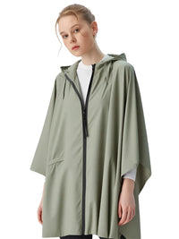 Thumbnail for Person wearing a green raincoat with a white background