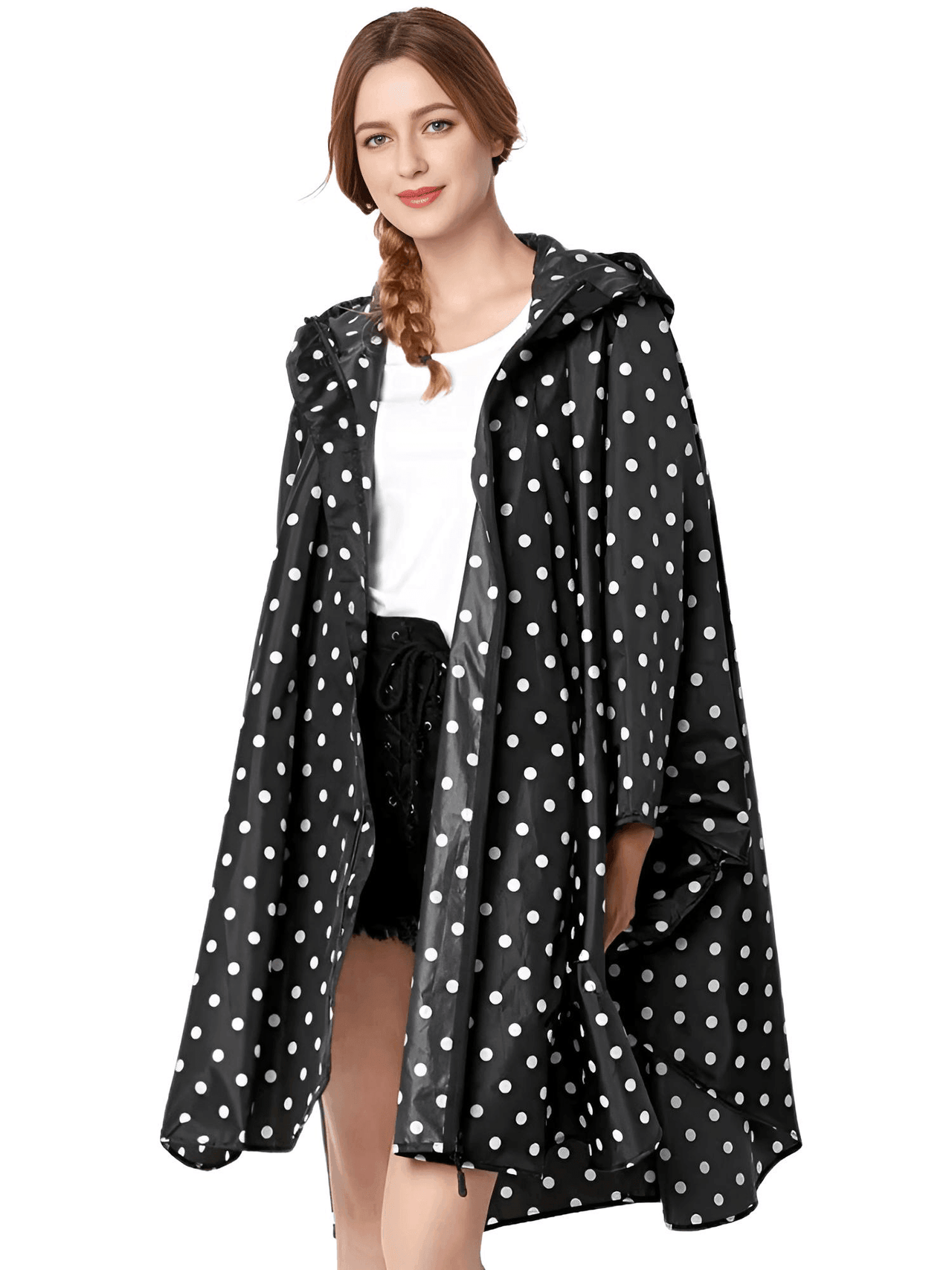 Women's Hooded Raincoat Waterproof Poncho -, Coats & Jackets , Drestiny , Australia, Beige, Black, Blue, Dark Blue, FR, Green, Light Brown, Navy, New Zealand, Off White, Pale Green, Pink, Ponchos, Raincoats, Deep Pink, Tan, United Kingdom, United States, White, Yellow , Drestiny , www.shopdrestiny.com