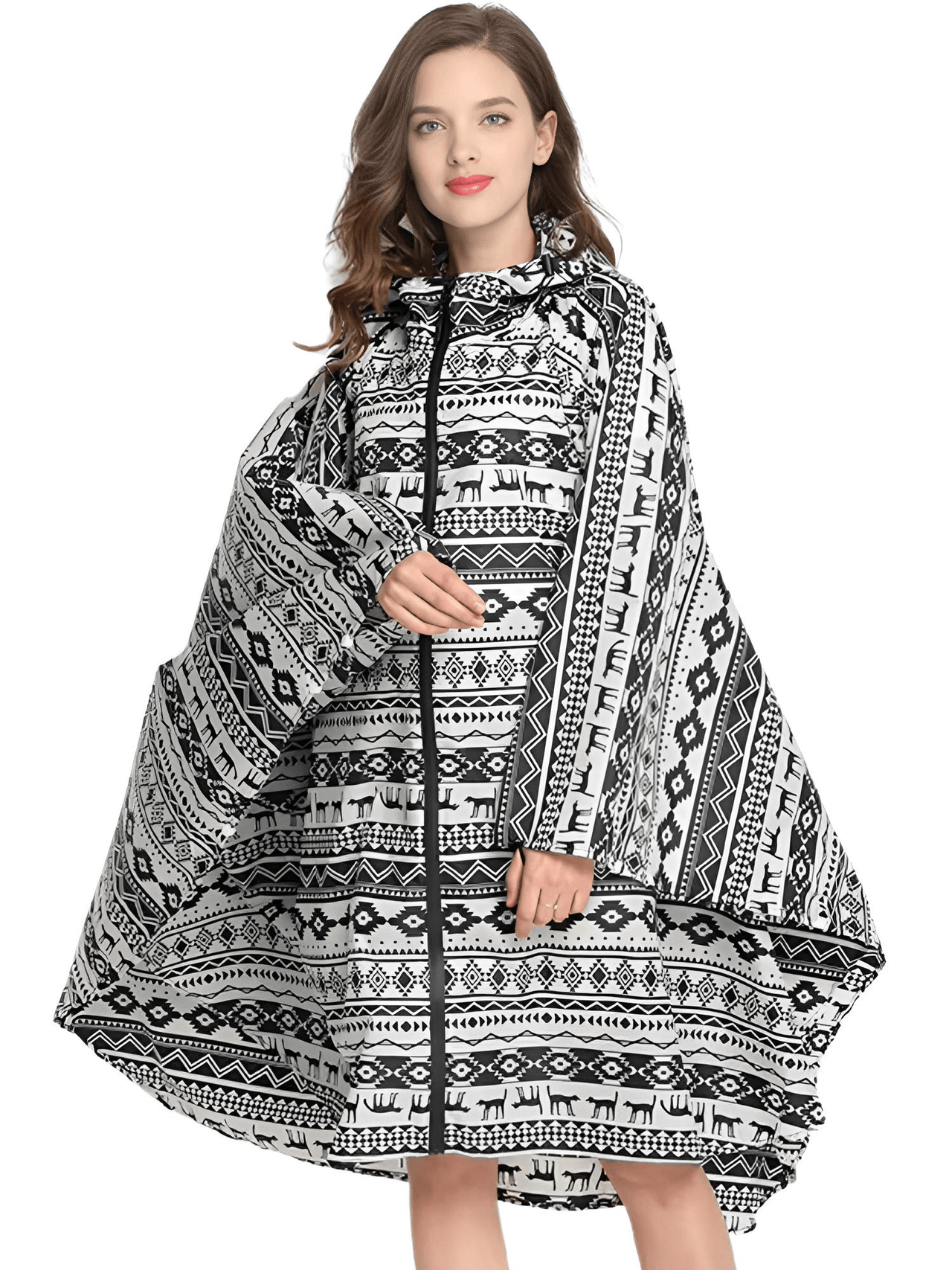 Women's Hooded Raincoat Waterproof Poncho -, Coats & Jackets , Drestiny , Australia, Beige, Black, Blue, Dark Blue, FR, Green, Light Brown, Navy, New Zealand, Off White, Pale Green, Pink, Ponchos, Raincoats, Deep Pink, Tan, United Kingdom, United States, White, Yellow , Drestiny , www.shopdrestiny.com