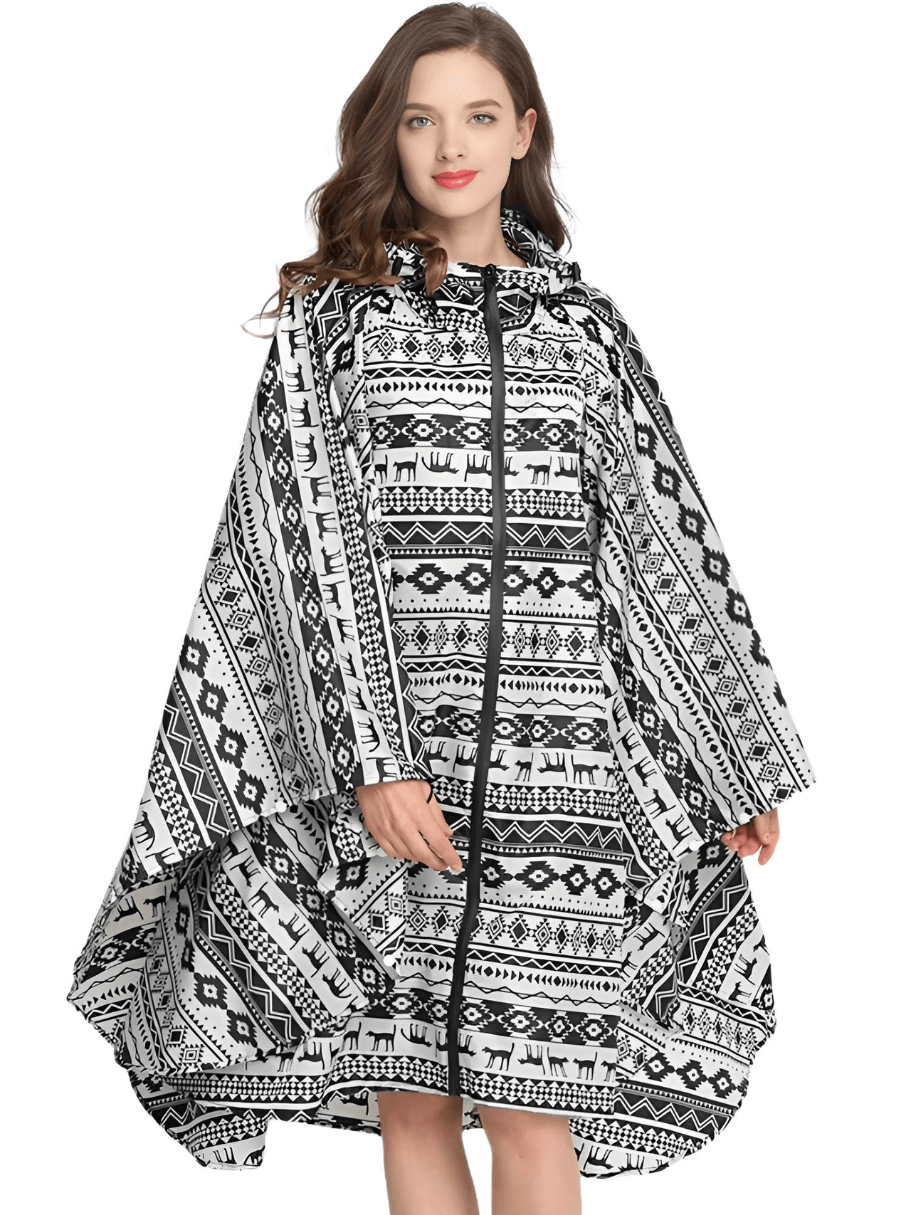 Women's Hooded Raincoat Waterproof Poncho -, Coats & Jackets , Drestiny , Australia, Beige, Black, Blue, Dark Blue, FR, Green, Light Brown, Navy, New Zealand, Off White, Pale Green, Pink, Ponchos, Raincoats, Deep Pink, Tan, United Kingdom, United States, White, Yellow , Drestiny , www.shopdrestiny.com