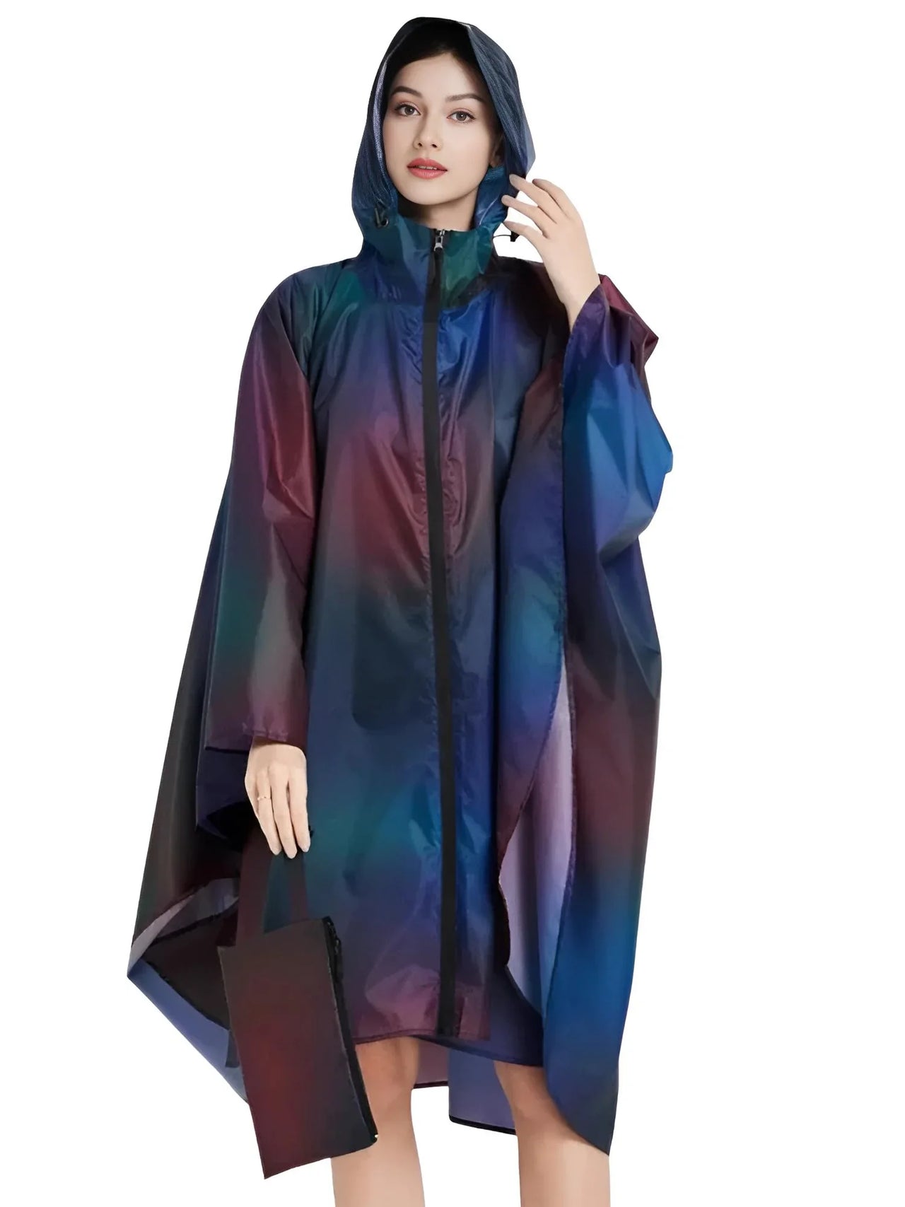 Women's Hooded Raincoat Waterproof Poncho