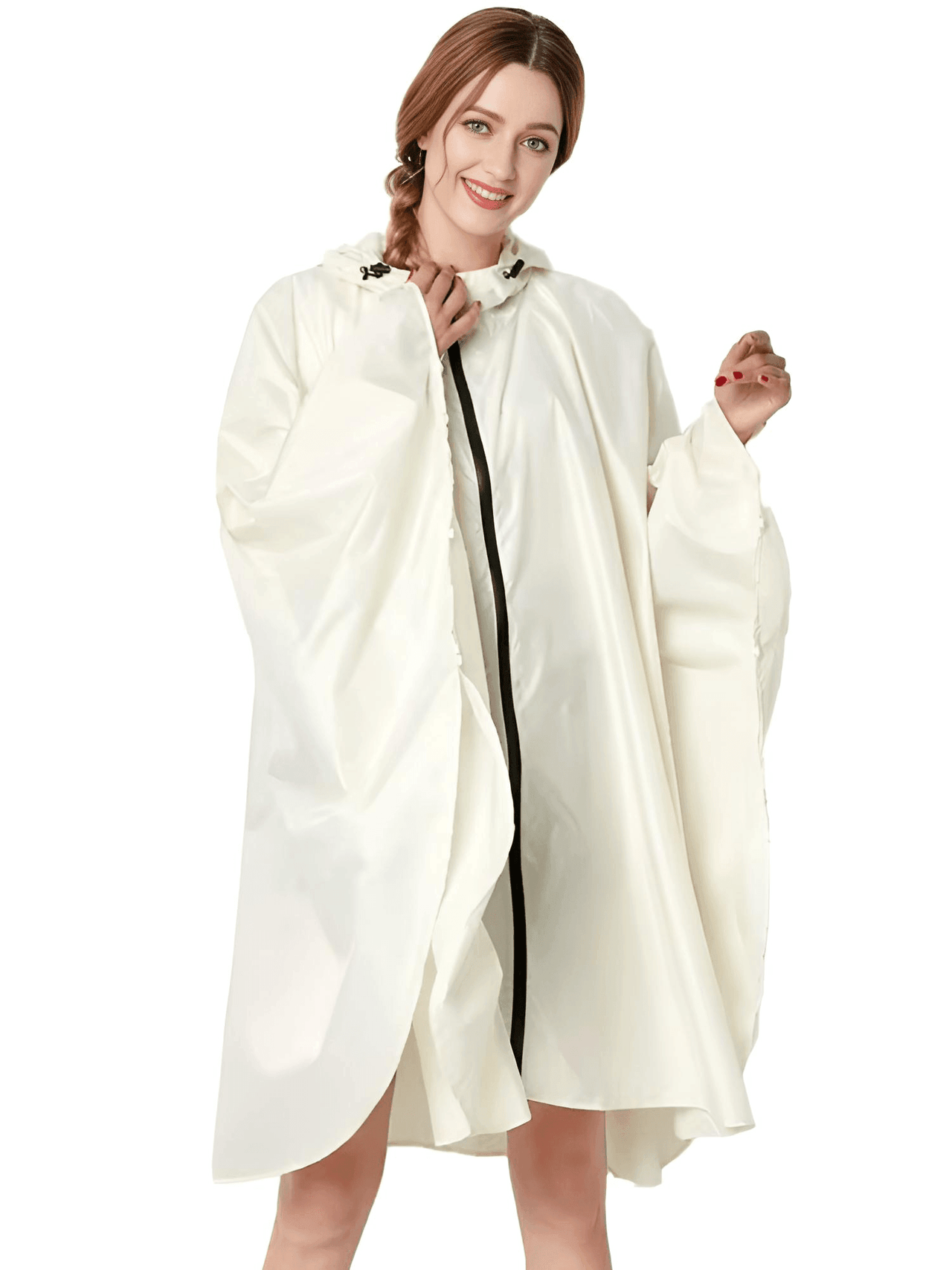 Women's Hooded Raincoat Waterproof Poncho -, Coats & Jackets , Drestiny , Australia, Beige, Black, Blue, Dark Blue, FR, Green, Light Brown, Navy, New Zealand, Off White, Pale Green, Pink, Ponchos, Raincoats, Deep Pink, Tan, United Kingdom, United States, White, Yellow , Drestiny , www.shopdrestiny.com