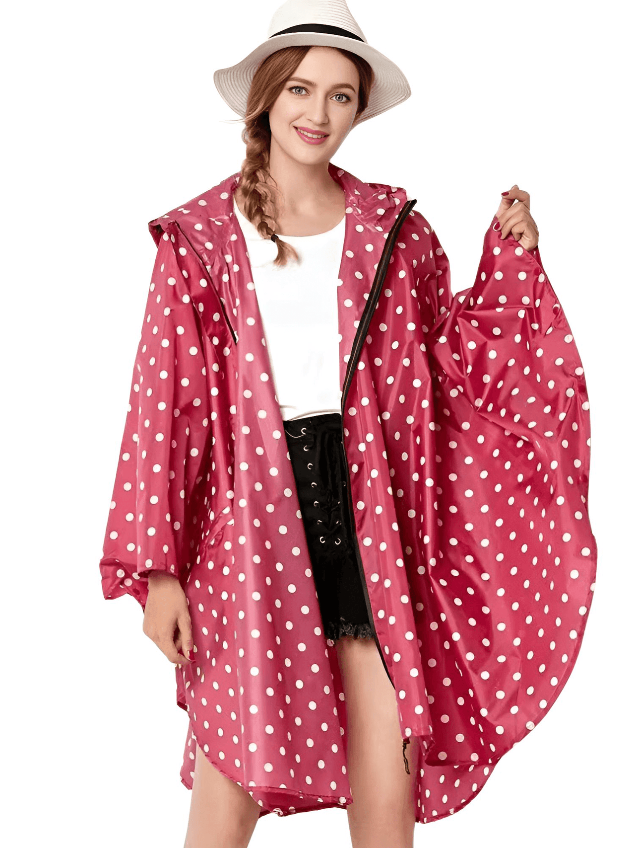 Women's Hooded Raincoat Waterproof Poncho -, Coats & Jackets , Drestiny , Australia, Beige, Black, Blue, Dark Blue, FR, Green, Light Brown, Navy, New Zealand, Off White, Pale Green, Pink, Ponchos, Raincoats, Deep Pink, Tan, United Kingdom, United States, White, Yellow , Drestiny , www.shopdrestiny.com