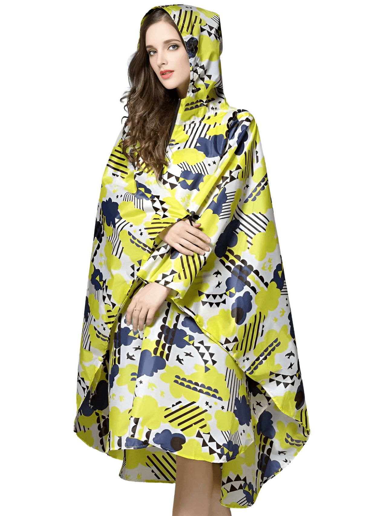 Women's Hooded Raincoat Waterproof Poncho -, Coats & Jackets , Drestiny , Australia, Beige, Black, Blue, Dark Blue, FR, Green, Light Brown, Navy, New Zealand, Off White, Pale Green, Pink, Ponchos, Raincoats, Deep Pink, Tan, United Kingdom, United States, White, Yellow , Drestiny , www.shopdrestiny.com