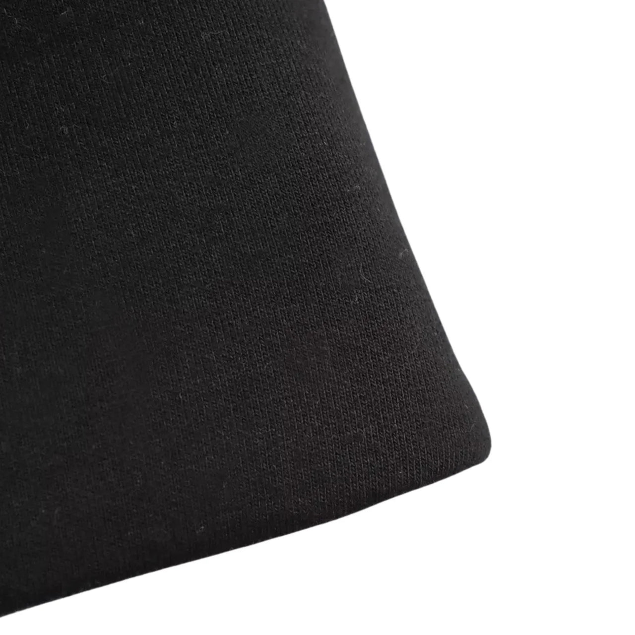 Close-up of a black fabric texture on a white background