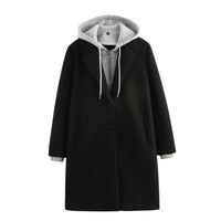 Thumbnail for Black coat with gray hood on a white background