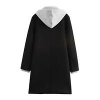 Thumbnail for Black coat with gray hood on a white background