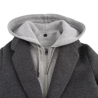 Thumbnail for Gray hoodie with a zipper on a white background