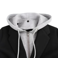 Thumbnail for Black hoodie with gray hood on a white background