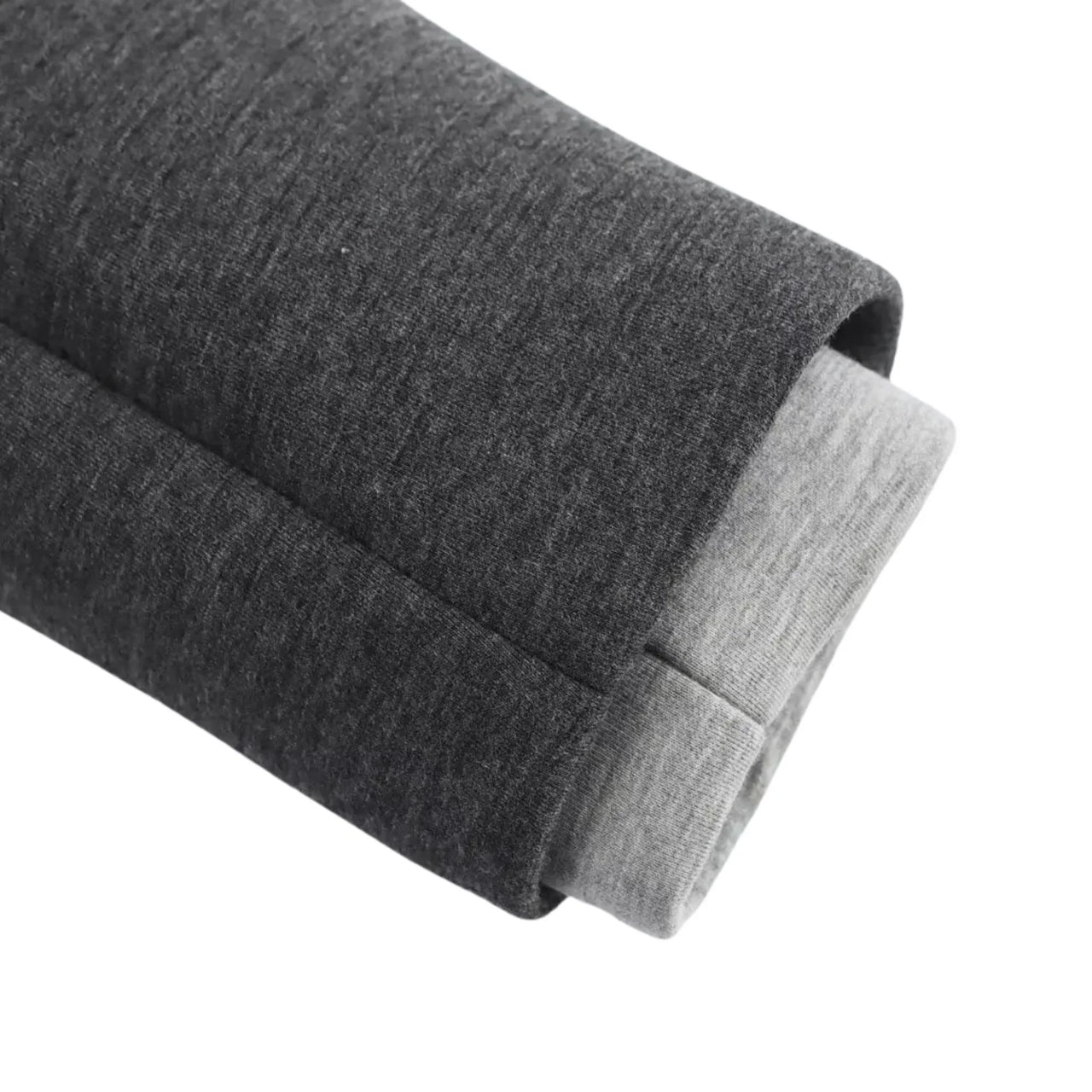 Roll of gray fabric on a white background