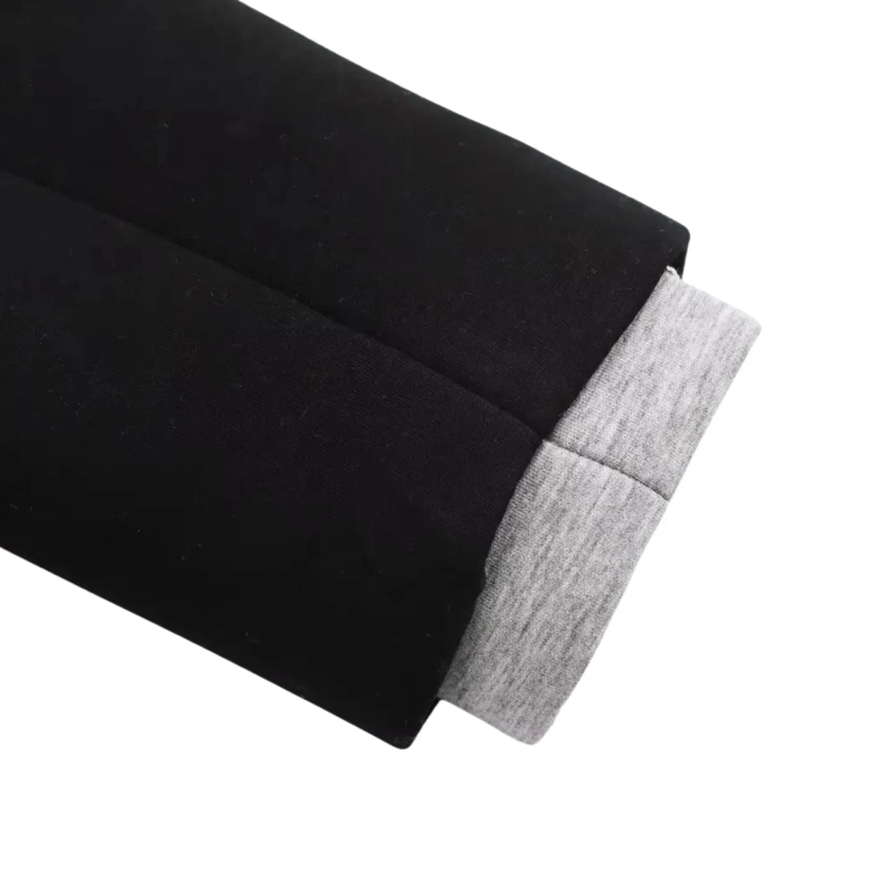 Black and gray fabric swatch on a white background