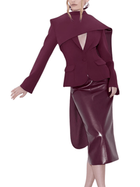 Thumbnail for Women's Jackets With Scarf Collar Long Sleeve Spliced Pocket Designer Coats Female Fashion Style, Drestiny, United States, USA, Jackets, Canada, Australia, New Zealand, United Kingdom, UK, Wine Red, S, M, L, XL, Dark Red, Scarves, Coats With Scarf, scarf collar jacket women's, jacket with scarf collar, women's jacket with attached scarf, scarf jacket women , ladies jacket with scarf neck, shopdrestiny.com