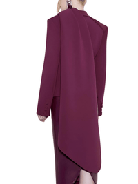 Thumbnail for Women's Jackets With Scarf Collar Long Sleeve Spliced Pocket Designer Coats Female Fashion Style, Drestiny, United States, USA, Jackets, Canada, Australia, New Zealand, United Kingdom, UK, Wine Red, S, M, L, XL, Dark Red, Scarves, Coats With Scarf, scarf collar jacket women's, jacket with scarf collar, women's jacket with attached scarf, scarf jacket women, ladies jacket with scarf neck, 4, 6, 8, 10, 12, shopdrestiny.com