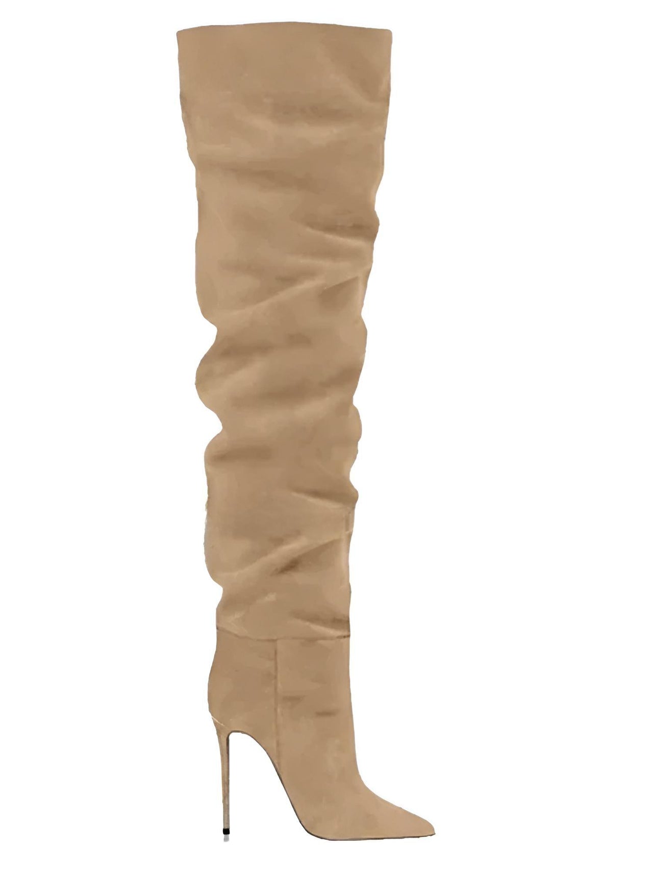 Women's Suede Stiletto Boots Over The Knee Pointed Toe Sexy High Heels Long Boots Solid Color Women's Winter Designer Shoes, Drestiny, Boots, Thigh Highs, Over The Knee Boots, Stilettos, Heels, High Heels, FR, United States, Canada, Australia, New Zealand, United Kingdom, Brown, Green, Khaki, Purple, Grey, Blue, Black, shopdrestiny.com